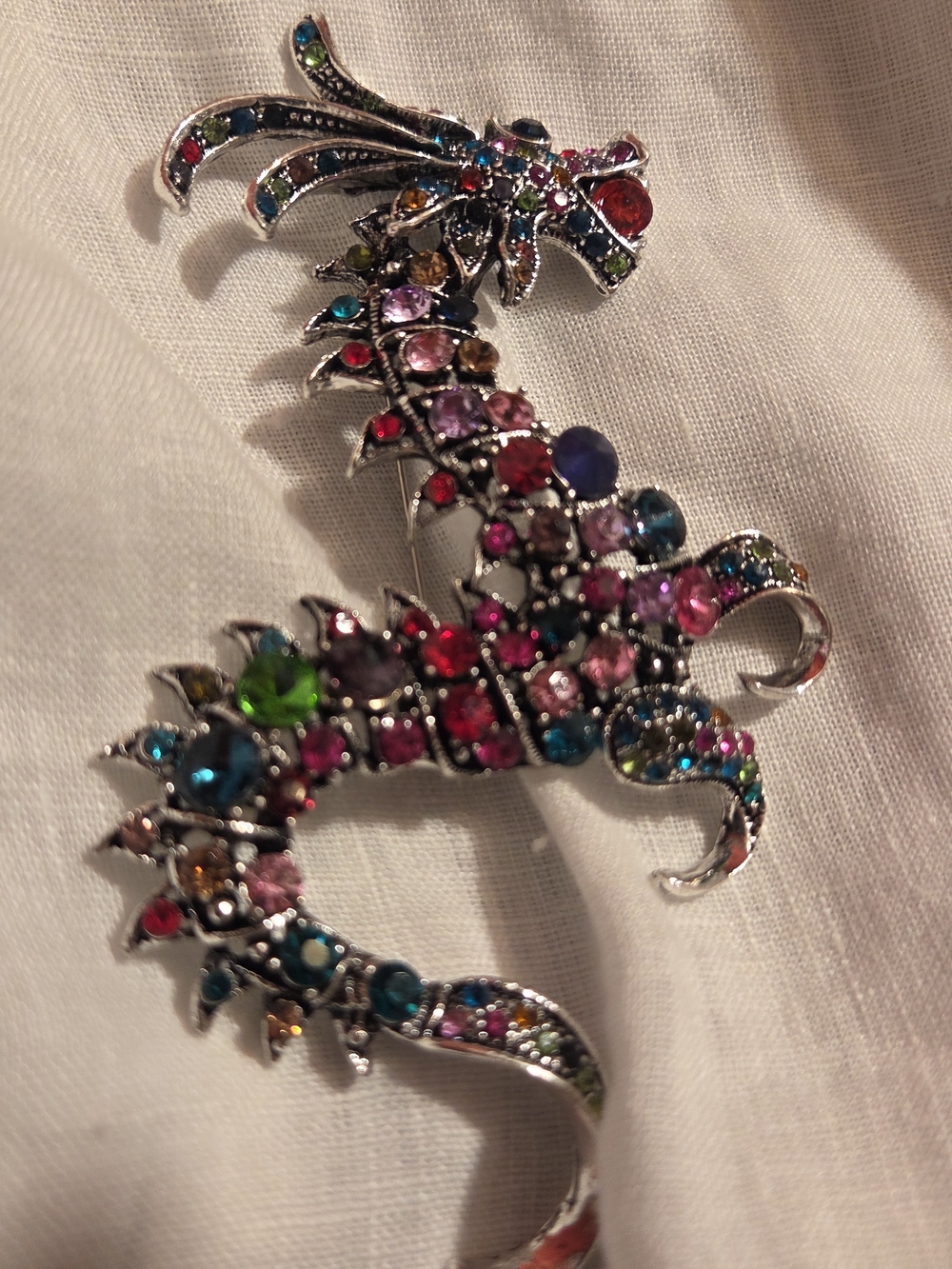 Multicolor Crystal Dragon Brooch - Women Jewelry